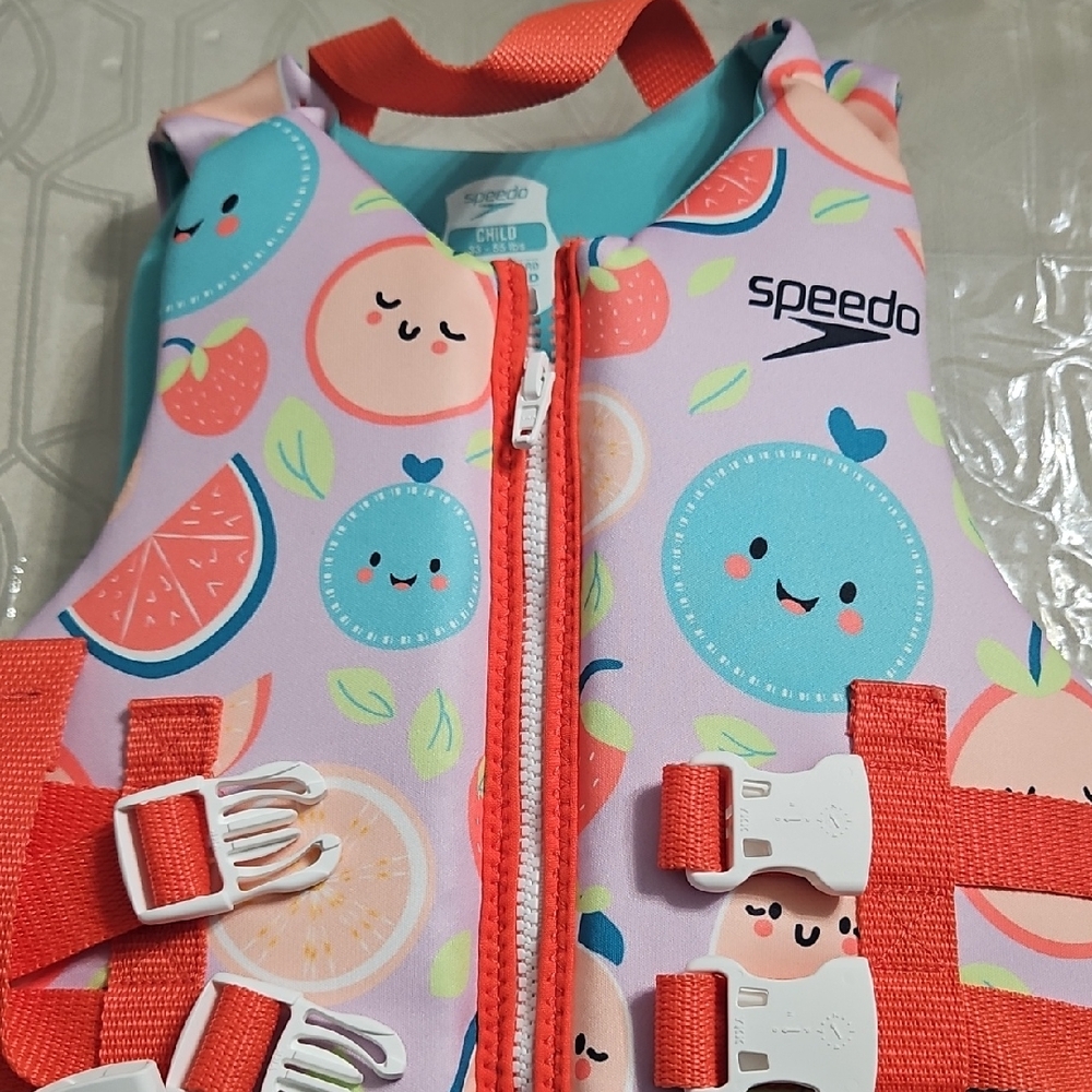 Speedo Kids' Pink and Blue Fruit Life Vest